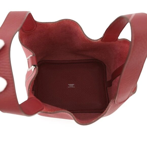 HERMES Picotin Lock Size PM Taurillon Clemence Ruby - Picture 13 of 13